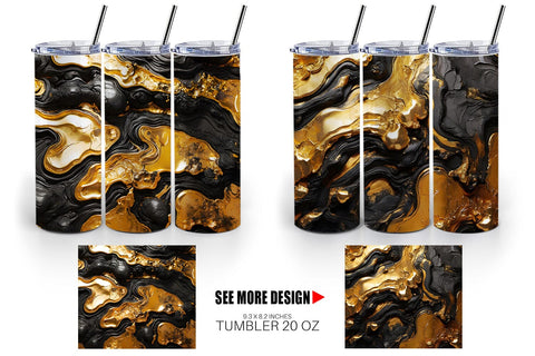 Tumbler Wrap Abstract Gold Lava Sublimation artnoy 