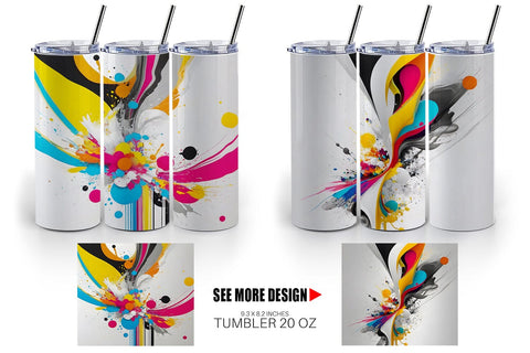 Tumbler Wrap Abstract Vibrant Colors Sublimation artnoy 