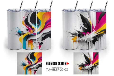 Tumbler Wrap Abstract Vibrant Colors Sublimation artnoy 