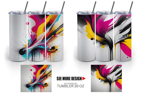 Tumbler Wrap Abstract Vibrant Colors Sublimation artnoy 