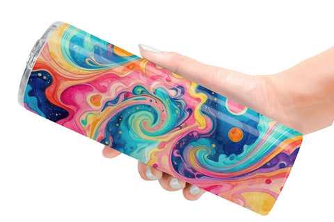 Tumbler Wrap Abstract Watercolor Swirl Sublimation artnoy 
