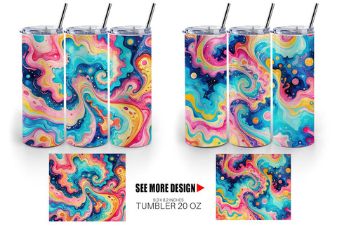 Tumbler Wrap Abstract Watercolor Swirl Sublimation artnoy 