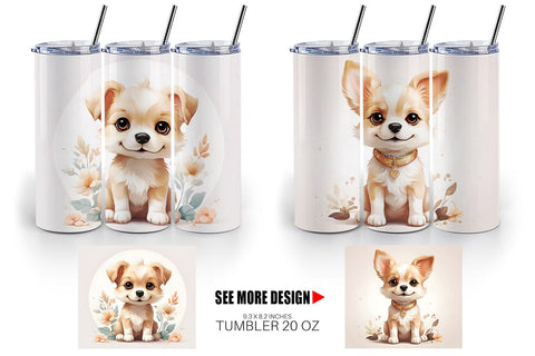 Tumbler Wrap Adorable Cute Dog Sublimation artnoy 