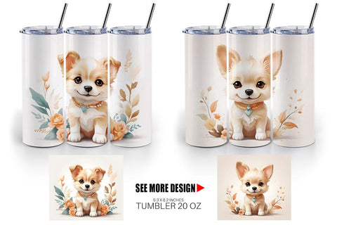 Tumbler Wrap Adorable Cute Dog Sublimation artnoy 