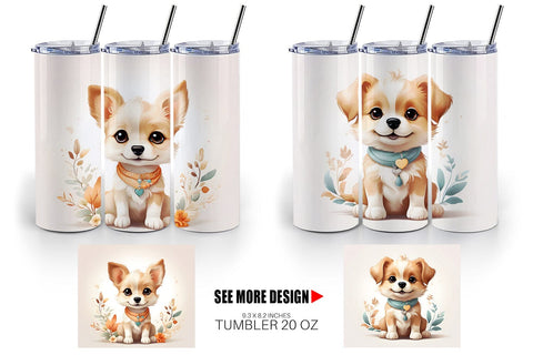 Tumbler Wrap Adorable Cute Dog Sublimation artnoy 
