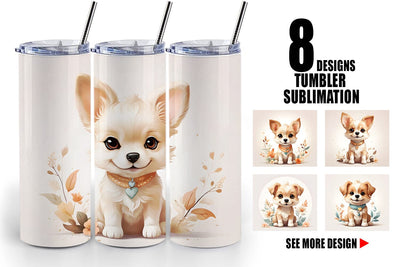 Tumbler Wrap Adorable Cute Dog Sublimation artnoy 