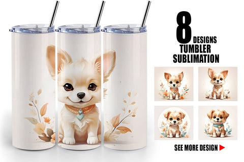 Tumbler Wrap Adorable Cute Dog Sublimation artnoy 