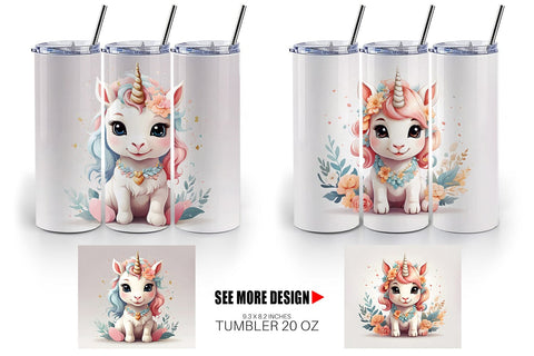 Tumbler Wrap Adorable Cute Unicorn Sublimation artnoy 