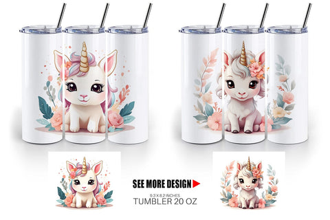 Tumbler Wrap Adorable Cute Unicorn Sublimation artnoy 
