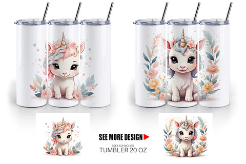Tumbler Wrap Adorable Cute Unicorn Sublimation artnoy 