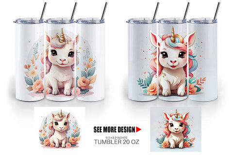 Tumbler Wrap Adorable Cute Unicorn Sublimation artnoy 