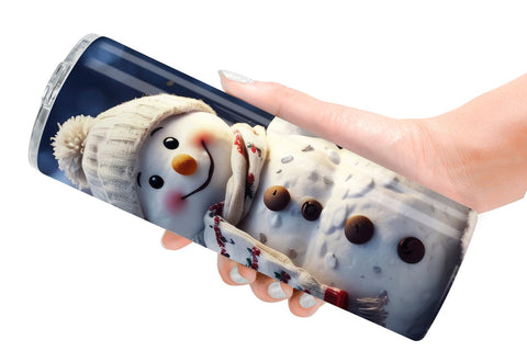Tumbler Wrap Adorable Snowman Christmas Sublimation artnoy 