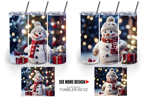 Tumbler Wrap Adorable Snowman Christmas Sublimation artnoy 