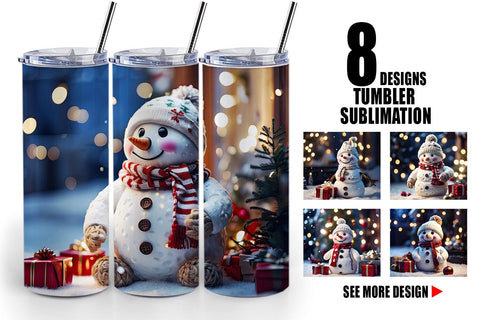 Tumbler Wrap Adorable Snowman Christmas Sublimation artnoy 