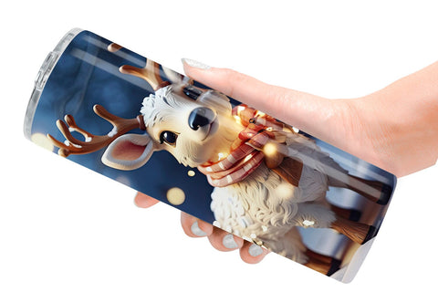 Tumbler Wrap Adorable Snowy Deer Sublimation artnoy 