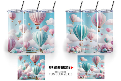 Tumbler Wrap Air Balloons Sublimation artnoy 