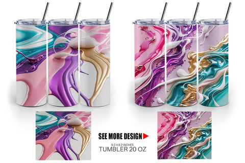 Tumbler Wrap Alcohol Ink Painting Sublimation artnoy 