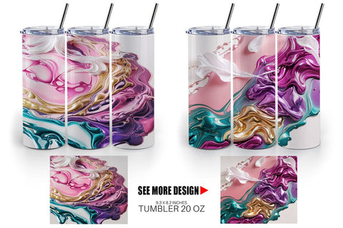 Tumbler Wrap Alcohol Ink Painting Sublimation artnoy 