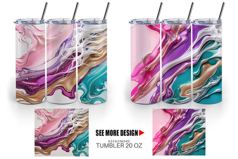 Tumbler Wrap Alcohol Ink Painting Sublimation artnoy 