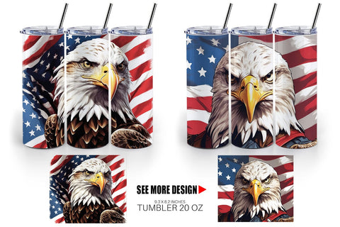 Tumbler Wrap American Eagle Sublimation artnoy 