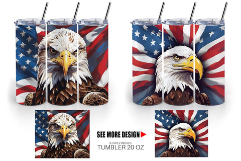 Tumbler Wrap American Eagle Sublimation artnoy 