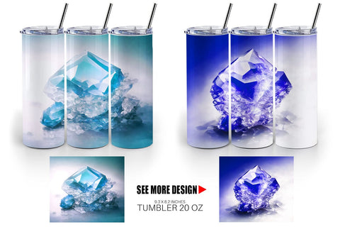 Tumbler Wrap Amethyst Crystal Sublimation artnoy 