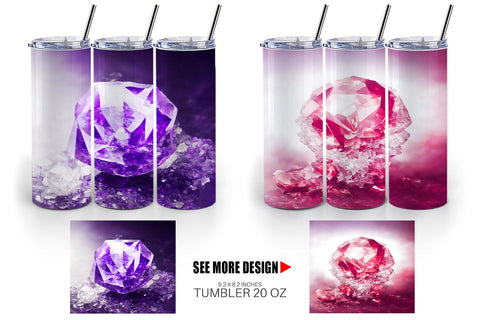 Tumbler Wrap Amethyst Crystal Sublimation artnoy 
