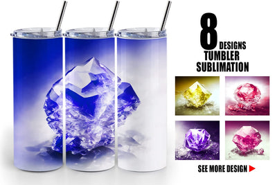 Tumbler Wrap Amethyst Crystal Sublimation artnoy 