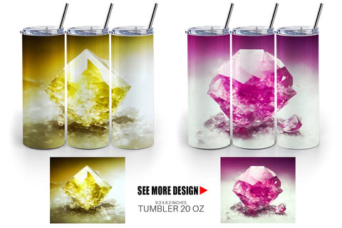 Tumbler Wrap Amethyst Crystal Sublimation artnoy 