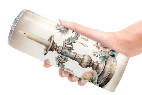 Tumbler Wrap Antique Candlestick Sublimation artnoy 