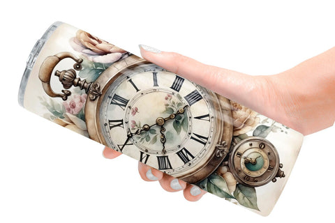 Tumbler Wrap Antique Clock Sublimation artnoy 