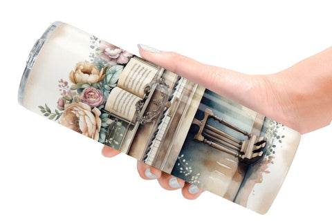 Tumbler Wrap Antique Piano Sublimation artnoy 
