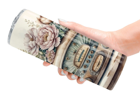 Tumbler Wrap Antique Radio Sublimation artnoy 