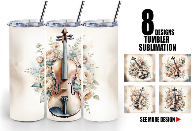 Tumbler Wrap Antique Violin Sublimation artnoy 