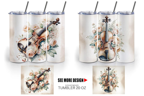 Tumbler Wrap Antique Violin Sublimation artnoy 