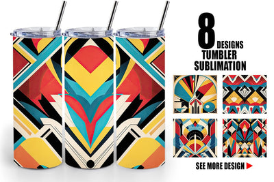 Tumbler Wrap Art Deco Pattern Sublimation artnoy 