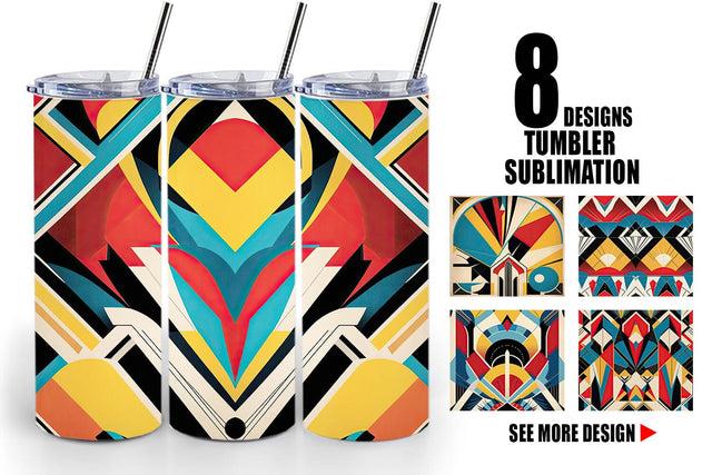 Tumbler Wrap Art Deco Pattern Sublimation artnoy 