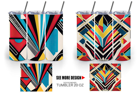 Tumbler Wrap Art Deco Pattern Sublimation artnoy 
