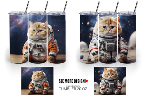 Tumbler Wrap Astronaut Cat Sublimation artnoy 