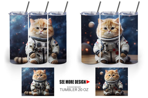 Tumbler Wrap Astronaut Cat Sublimation artnoy 