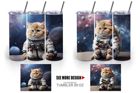 Tumbler Wrap Astronaut Cat Sublimation artnoy 