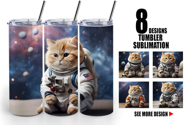 Tumbler Wrap Astronaut Cat Sublimation artnoy 