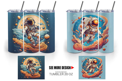 Tumbler Wrap Astronaut Illustration Sublimation artnoy 