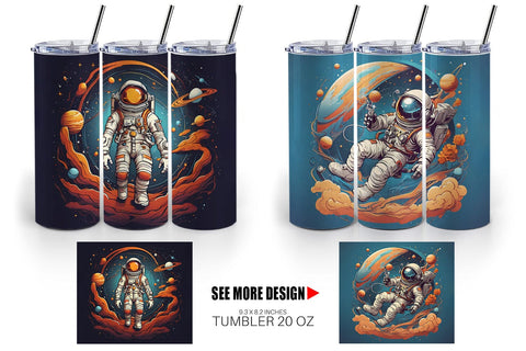 Tumbler Wrap Astronaut Illustration Sublimation artnoy 