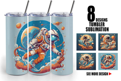 Tumbler Wrap Astronaut Illustration Sublimation artnoy 