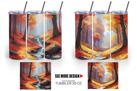 Tumbler Wrap Autumn Vibrant Beauty Sublimation artnoy 