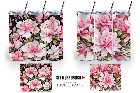 Tumbler Wrap Azalea Seamless Pattern Sublimation artnoy 