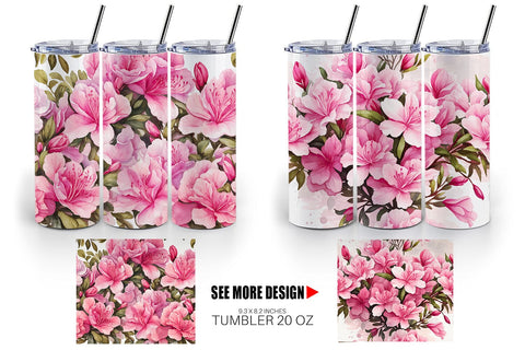 Tumbler Wrap Azalea Seamless Pattern Sublimation artnoy 