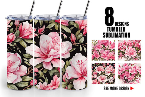 Tumbler Wrap Azalea Seamless Pattern Sublimation artnoy 