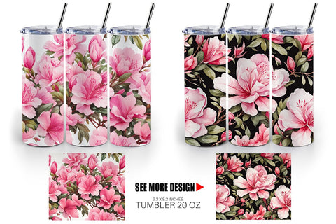 Tumbler Wrap Azalea Seamless Pattern Sublimation artnoy 